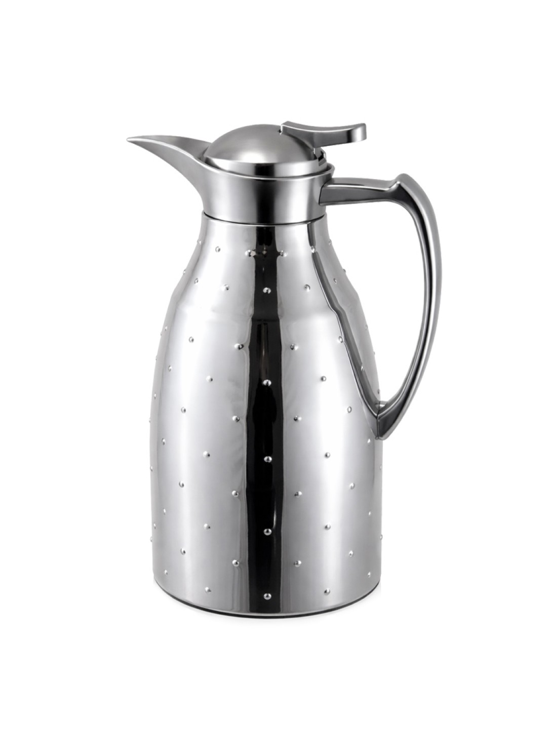 ترمس ، كبس لون فضي/مطفي مع نقط ، 1.0 لتر