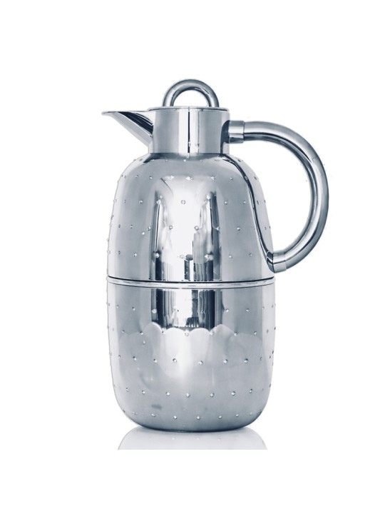 ترمس ، فضي لف مع نقط ، 1.0 لتر