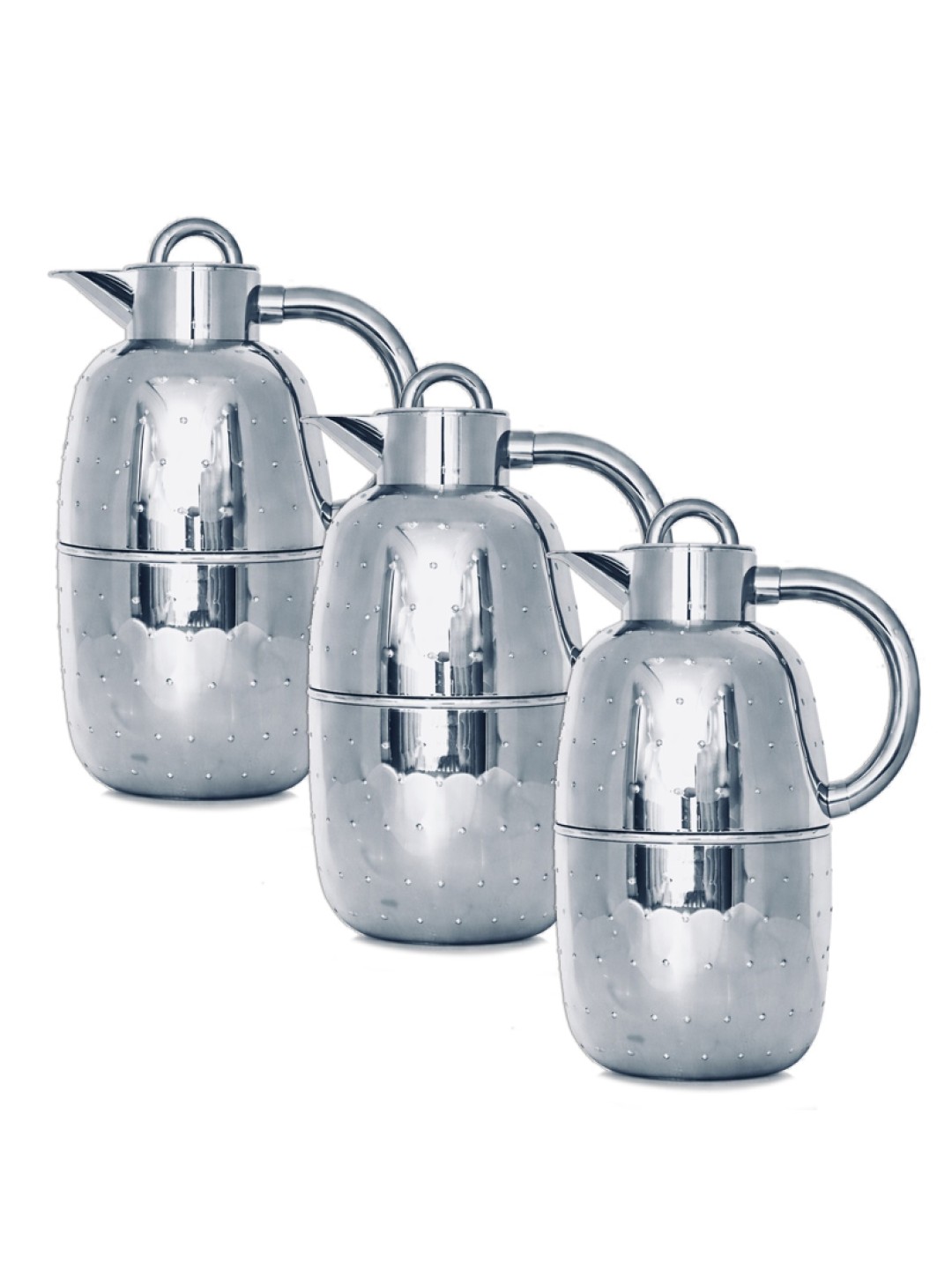 ترمس ، فضي لف مع نقط ، طقم عدد 3 ، 1.0 لتر