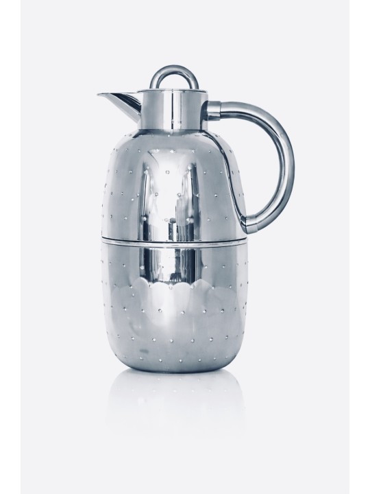 ترمس ، فضي لف مع نقط ، 1.0 لتر